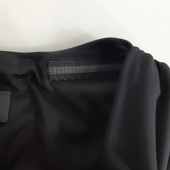 Tadashi Shoji Black Taffeta Pleated Fit and Flare Cocktail Dress Women 8 Holiday - Picture 8 of 14